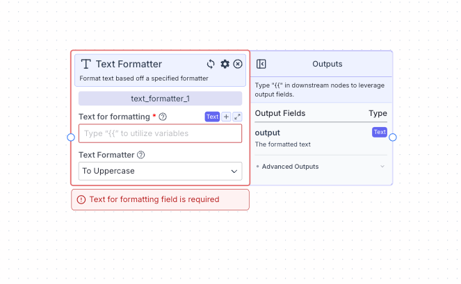 Text Formatter Node - VectorShift