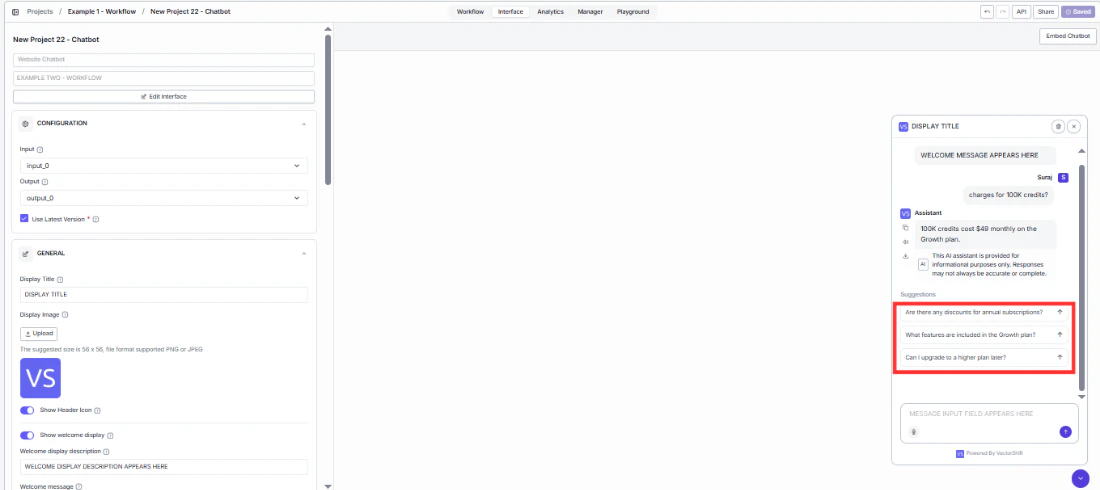 Follow-up questions settings in the General panel