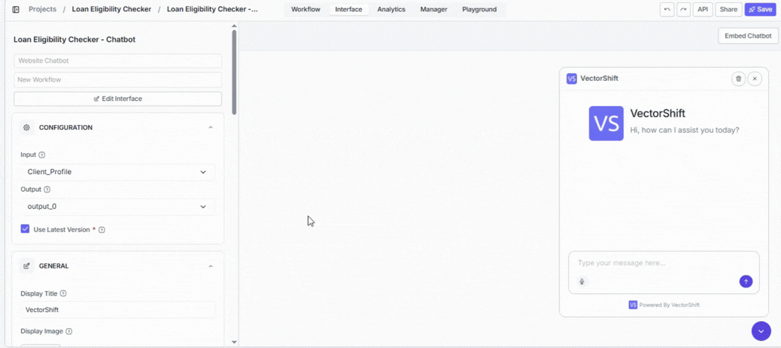Personalizing the Workflow chatbot interface