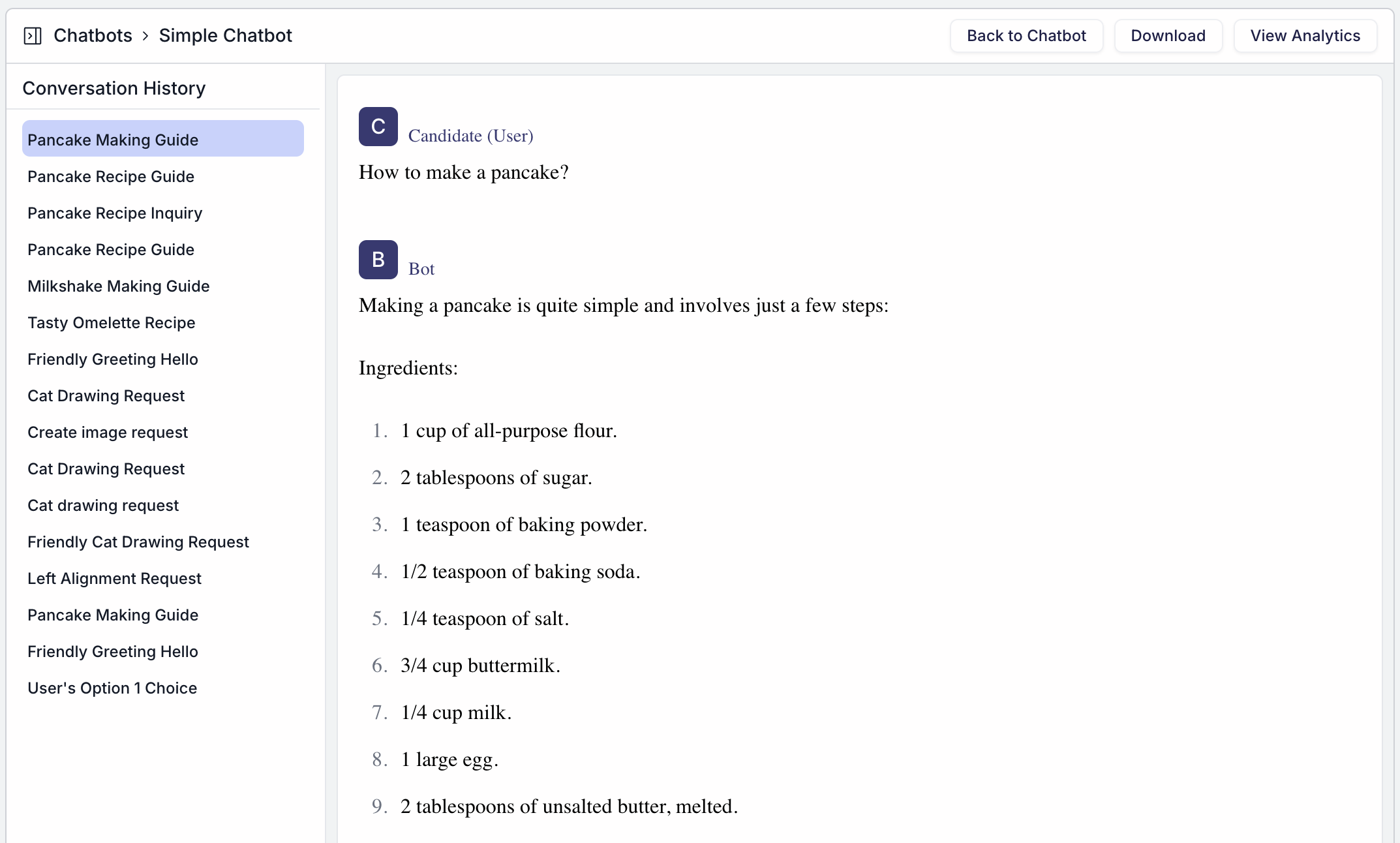 Chatbot Analytics Conversations