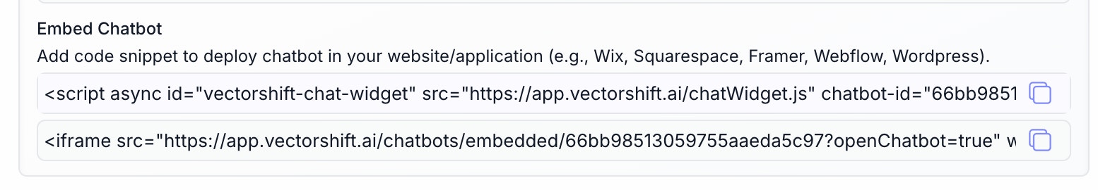 Chatbot Export Embed