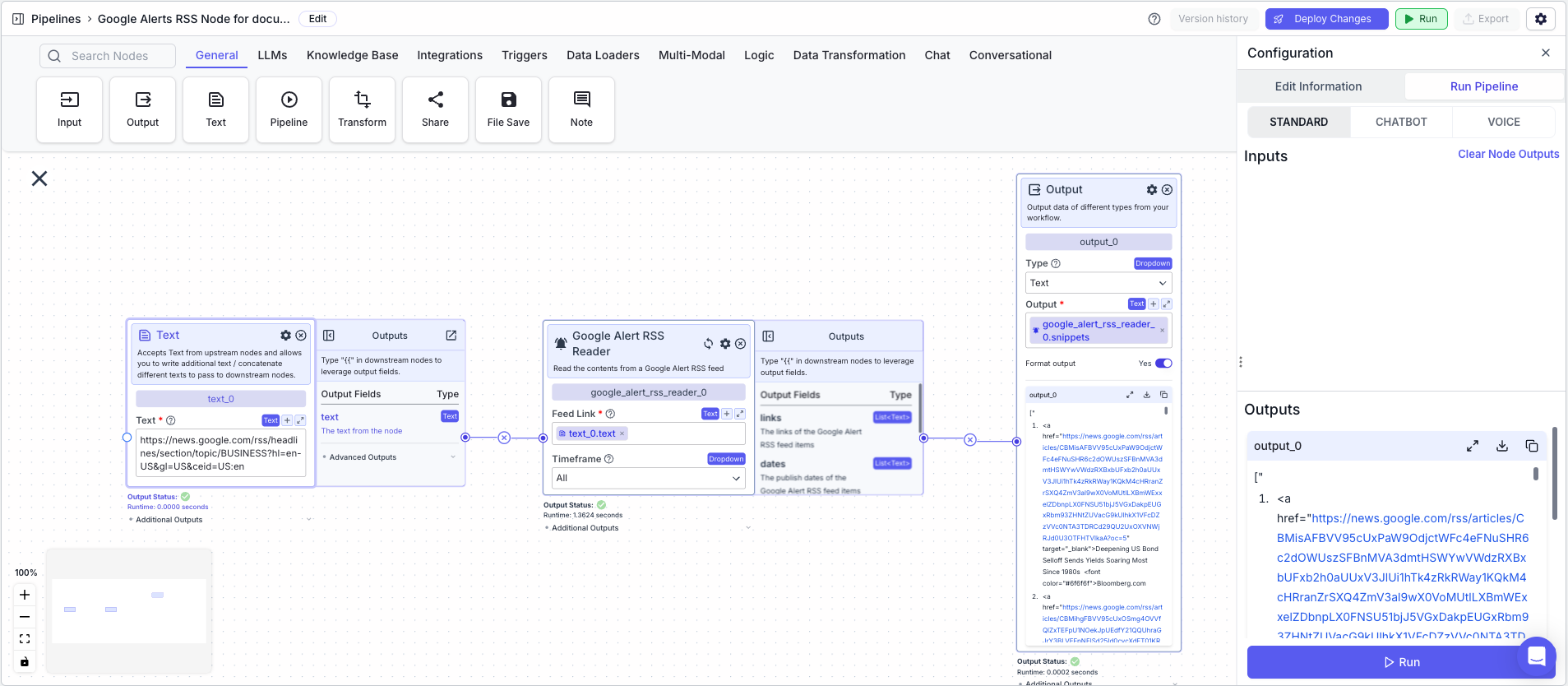 Google Alert RSS Reader Example
