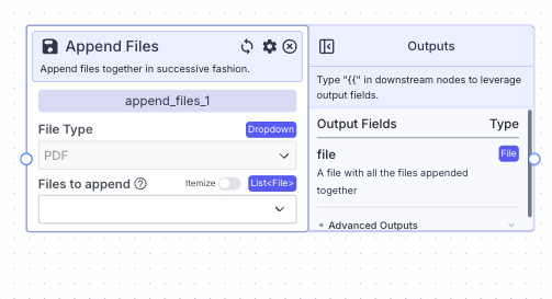 Append Files Node - VectorShift