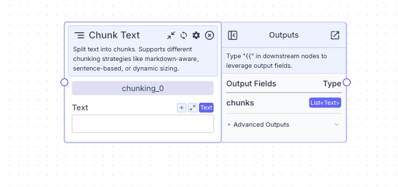 Kachunk Text Chunk Text Node - VectorShift