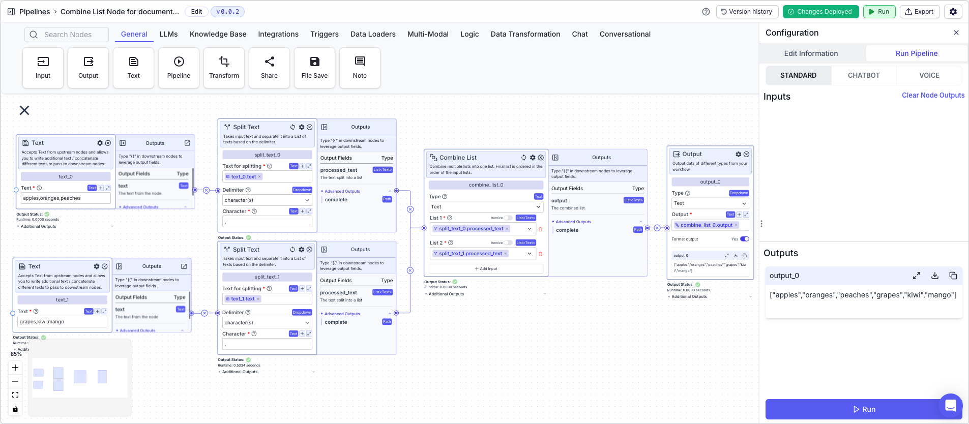 Combine Lists Example