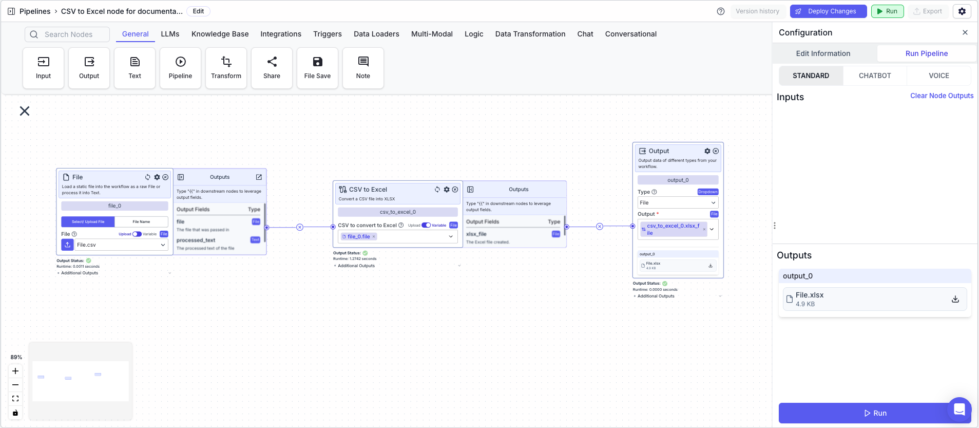 CSV to Excel Example