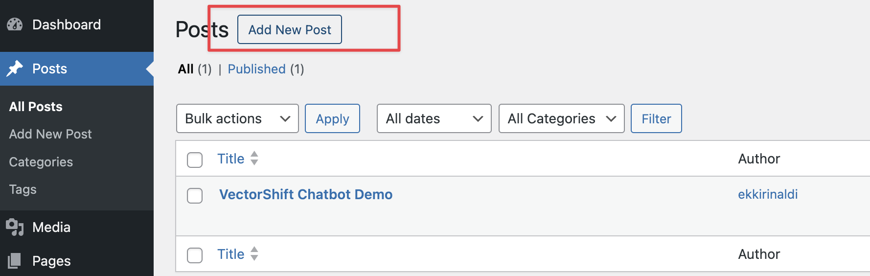Chatbot Export Script WordPress Post