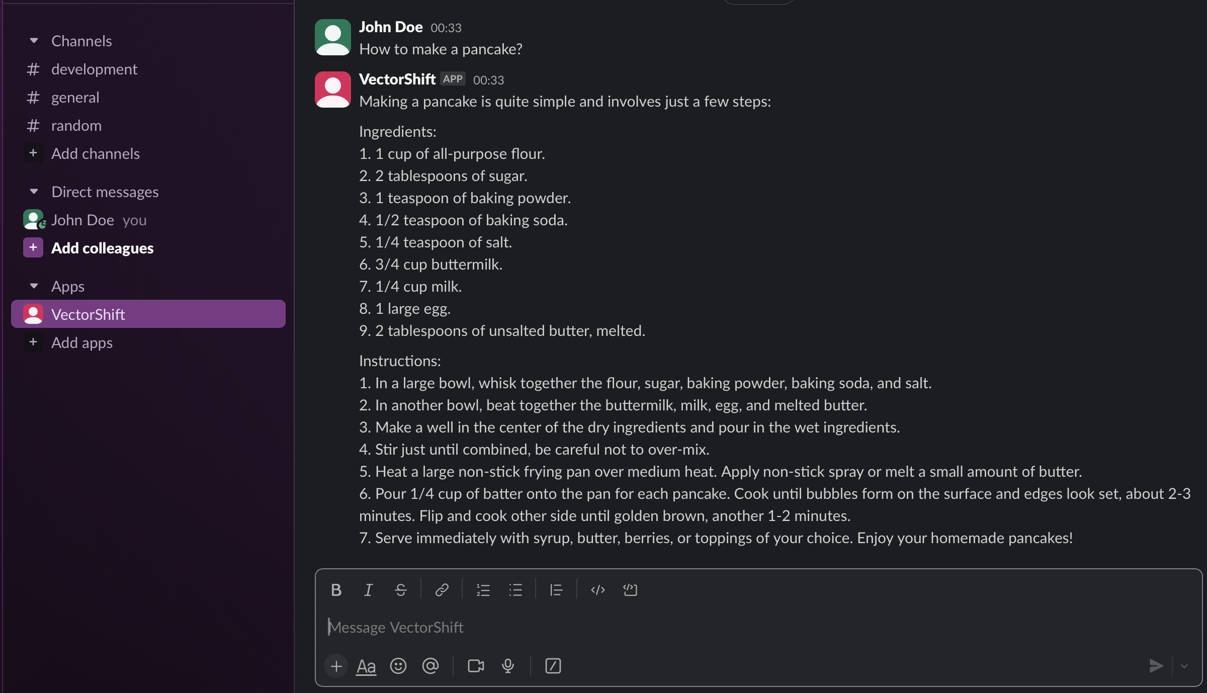 Export Chatbot Slack Demo