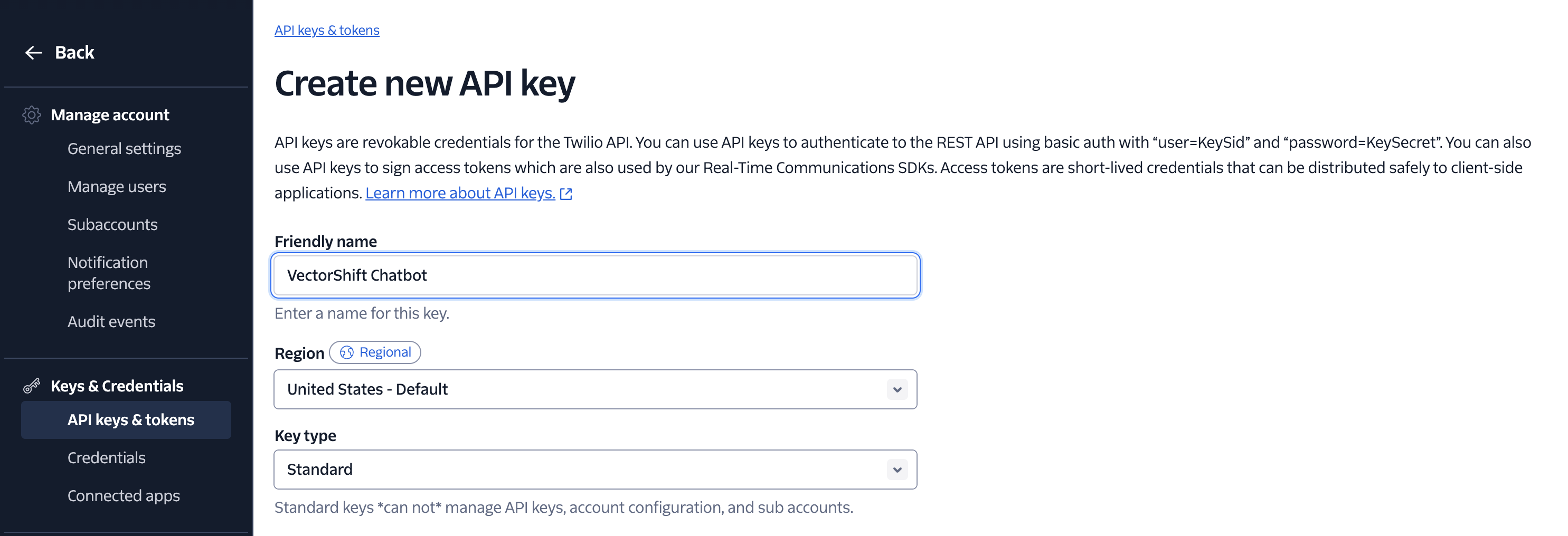 Export Chatbot WhatsApp / SMS Twilio New Key