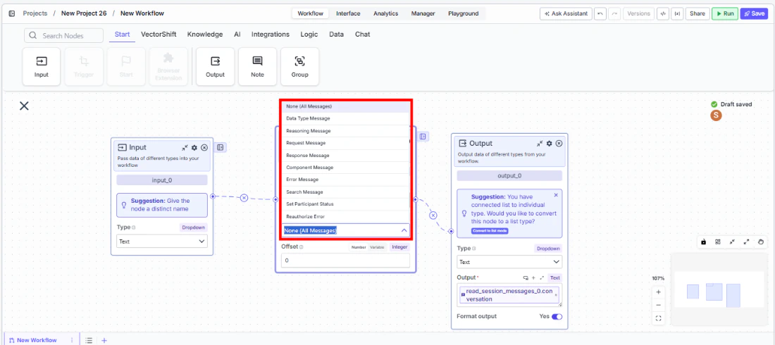 read session messages settings
