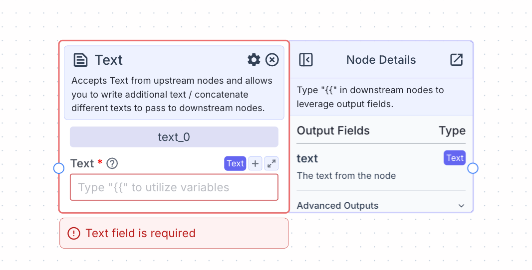 Text Node - VectorShift
