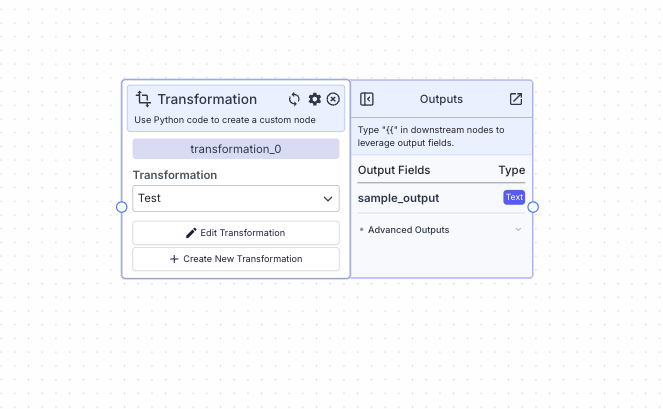 Transformation Node - VectorShift
