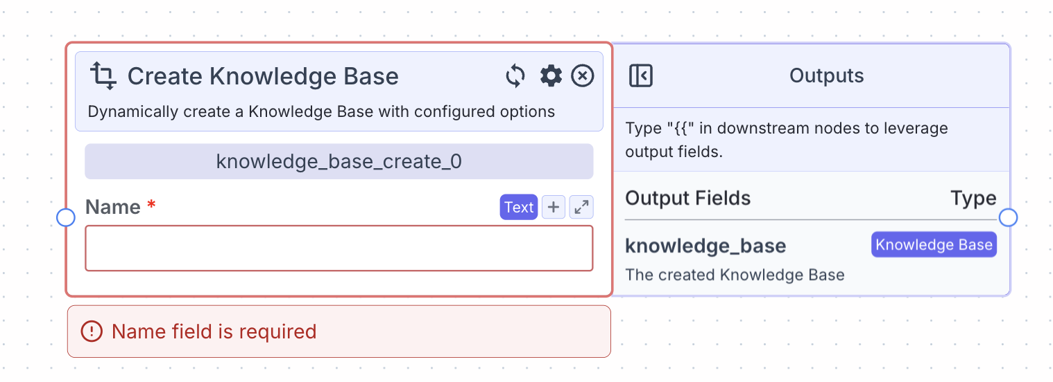 Create Knowledge Base Node - VectorShift