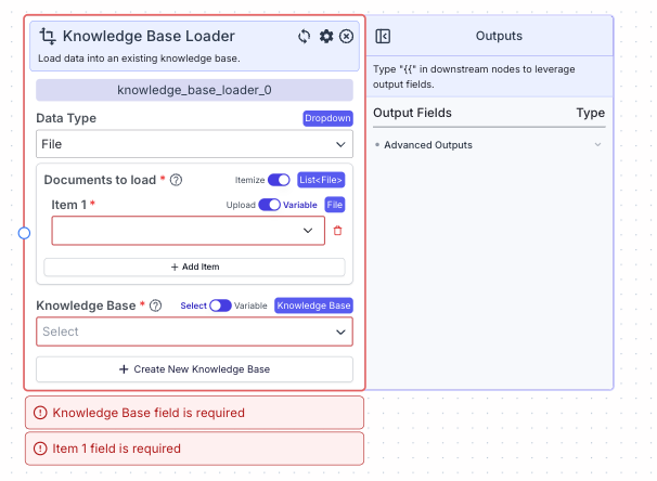 Knowledge Base Loader Node - VectorShift