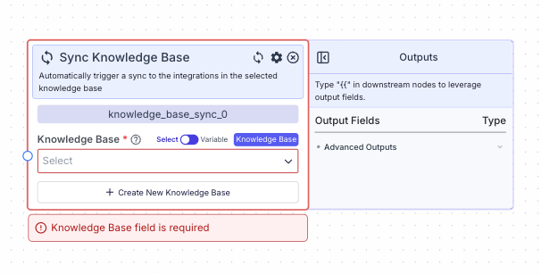 Sync Knowledge Base Node - VectorShift