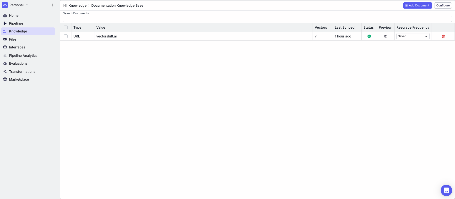 Knowledge Base Loader Node - VectorShift