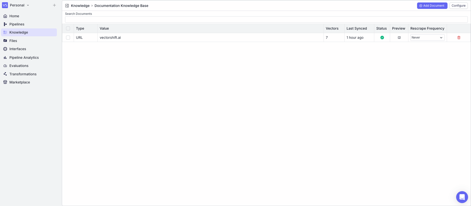 Knowledge Base Loader Node - VectorShift
