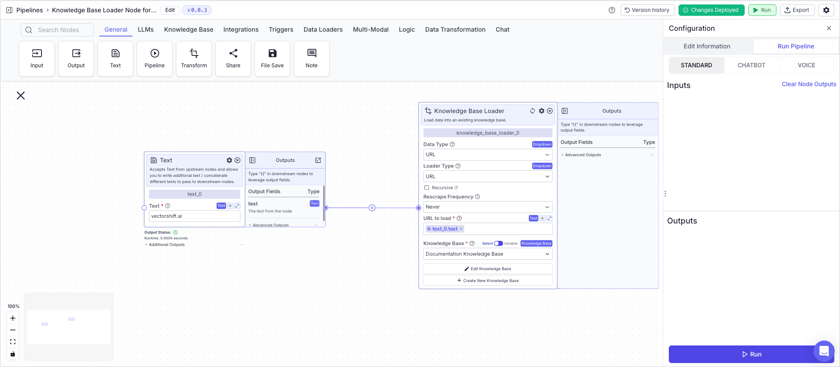 Knowledge Node Database Knowledge Base Loader Node - VectorShift