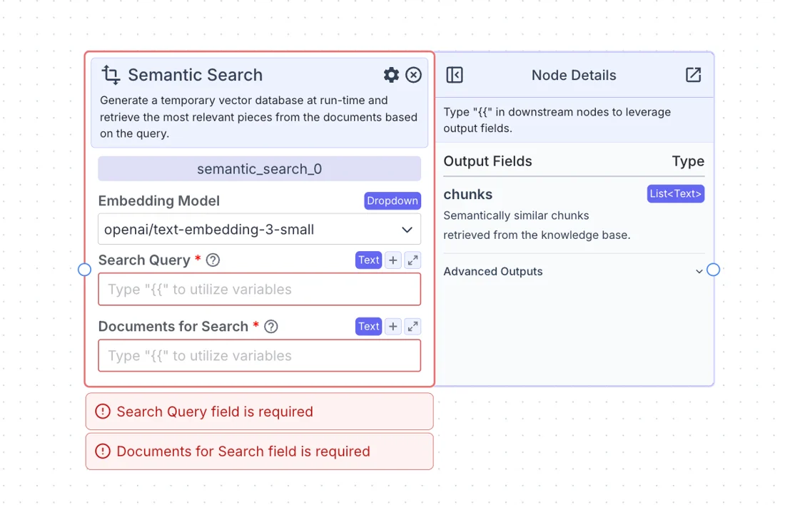 Semantic Search Node - VectorShift