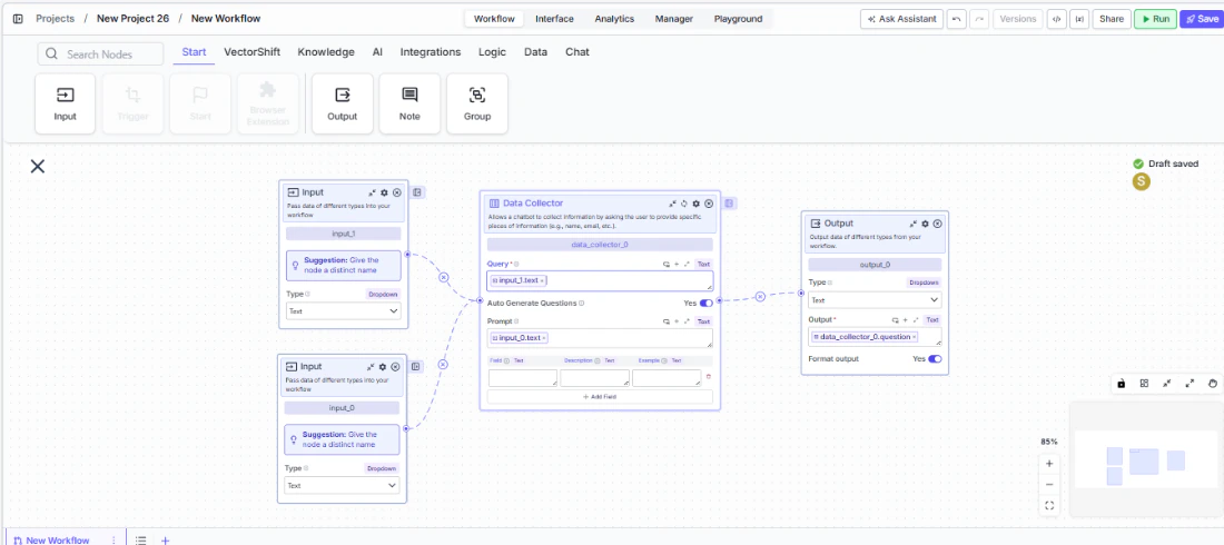data collector connect with nodes