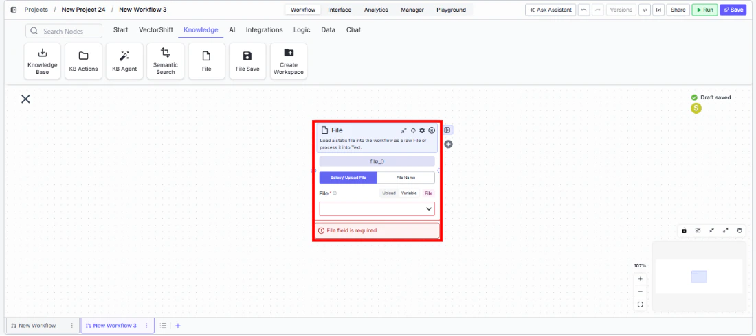 File node being dragged onto the canvas