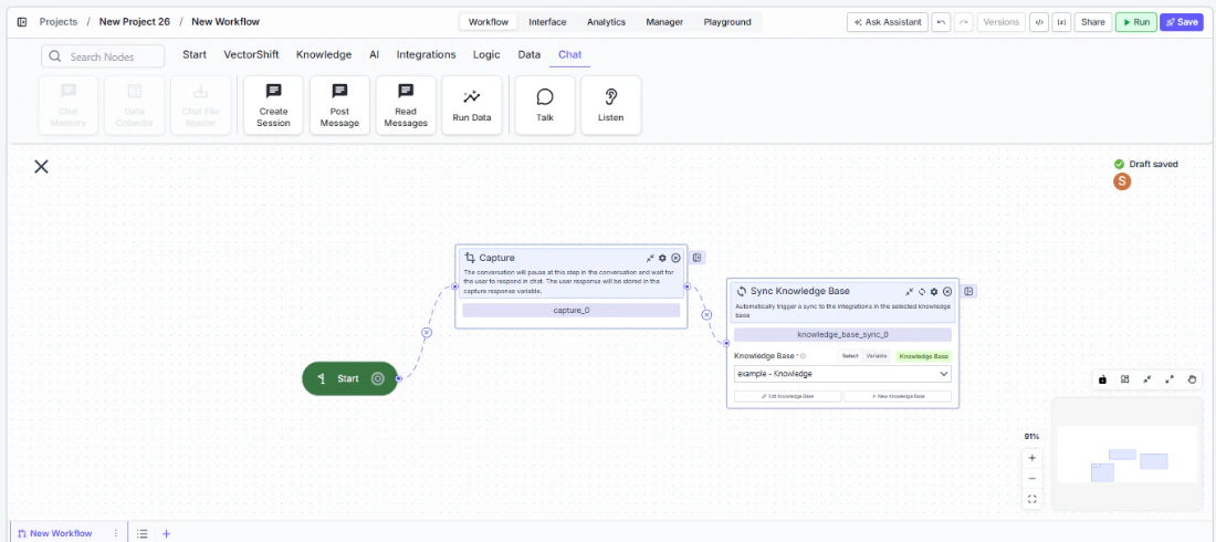 listen capture connect with nodes
