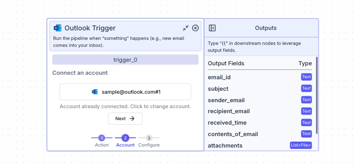 Outlook Trigger Node