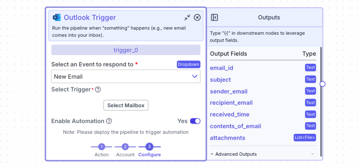 Outlook Trigger Node