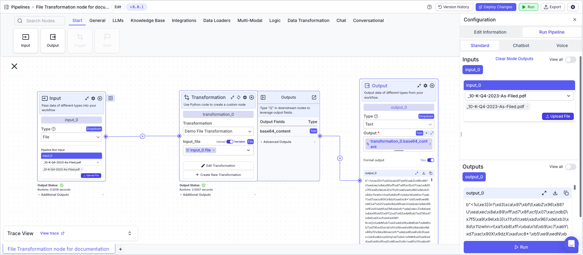 Transformation Example 2 Pipeline