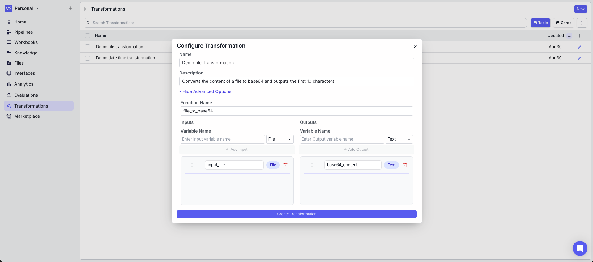 Transformation Example 2