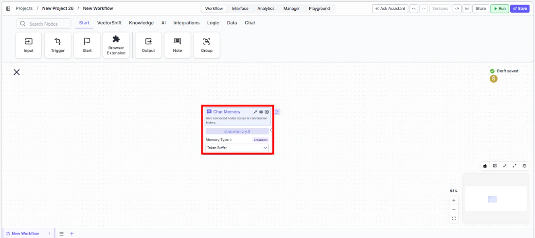 chat memory drag into canvas