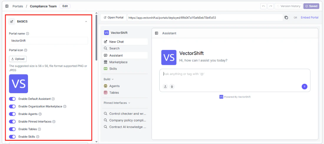 Basics configuration section