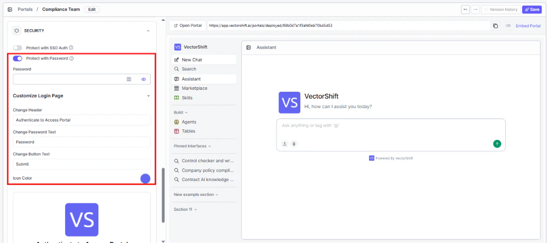 Password protection configuration