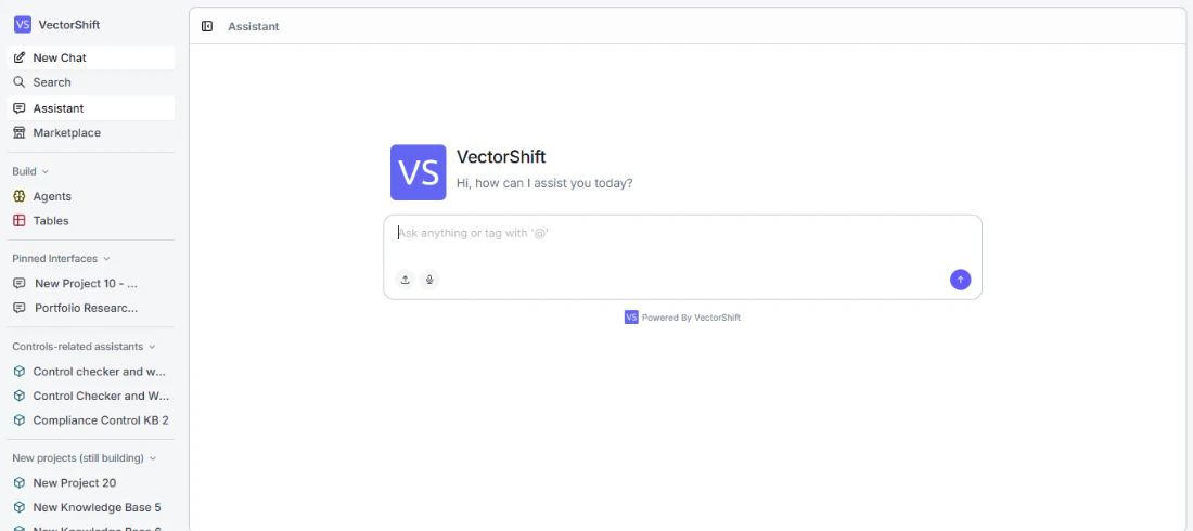 Inside a user's workspace after creation