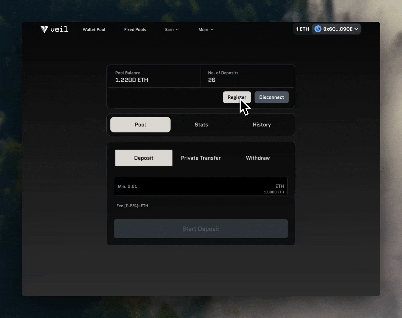 Register transaction