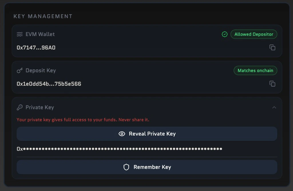 Key Management under Account