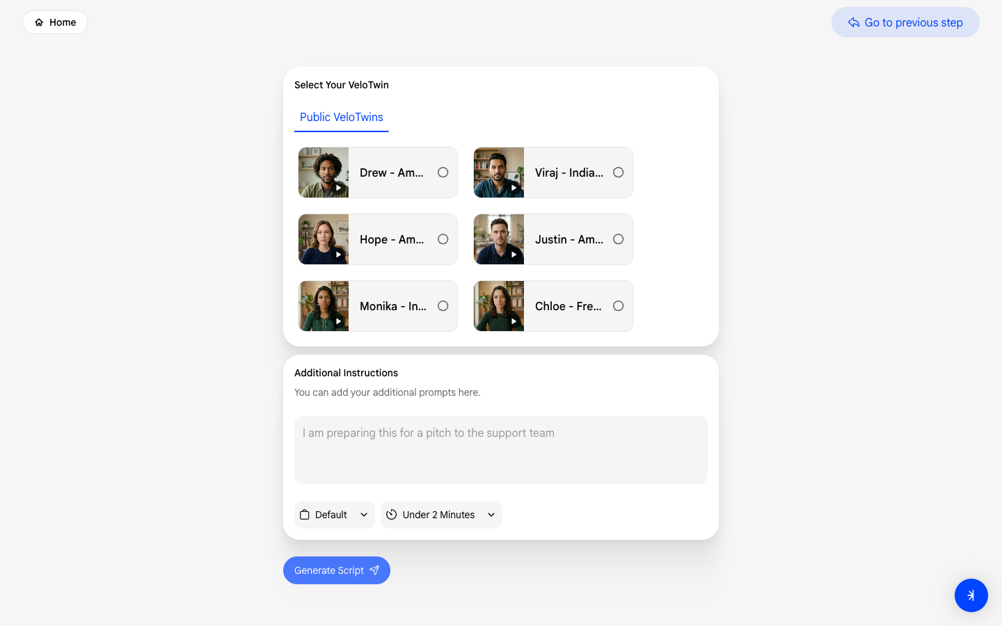 Select voice