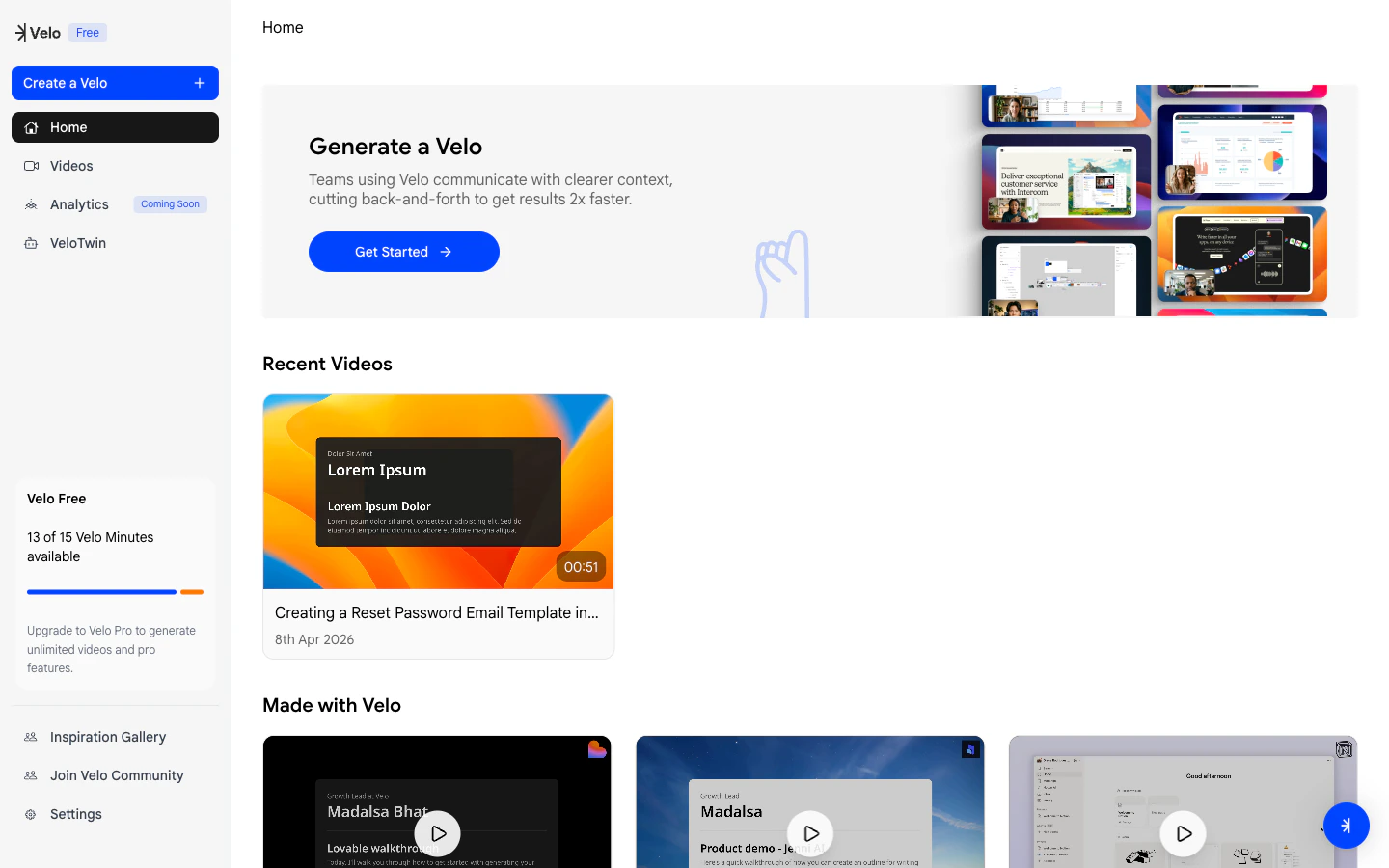 Velo Dashboard
