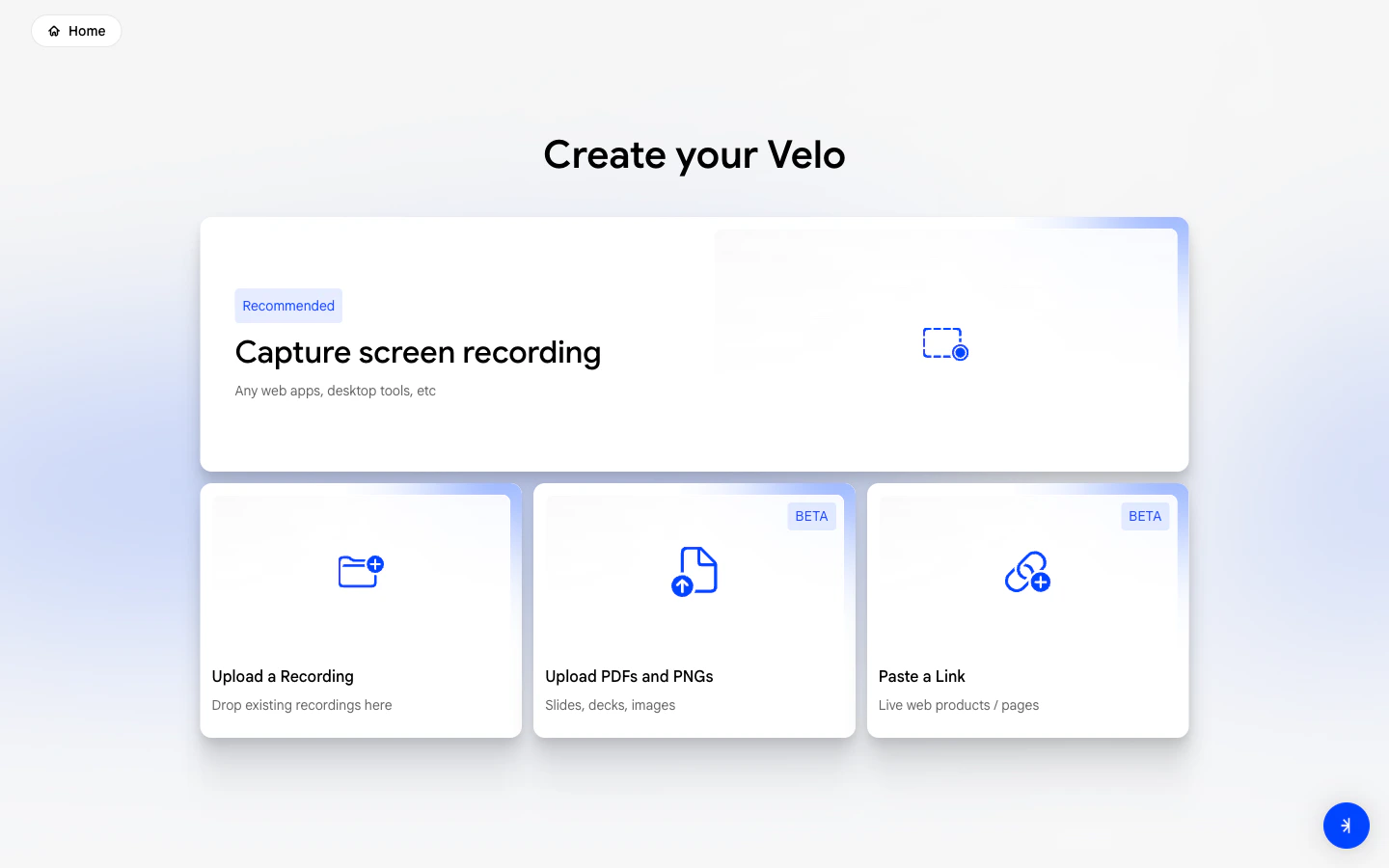 Four methods to create a Velo