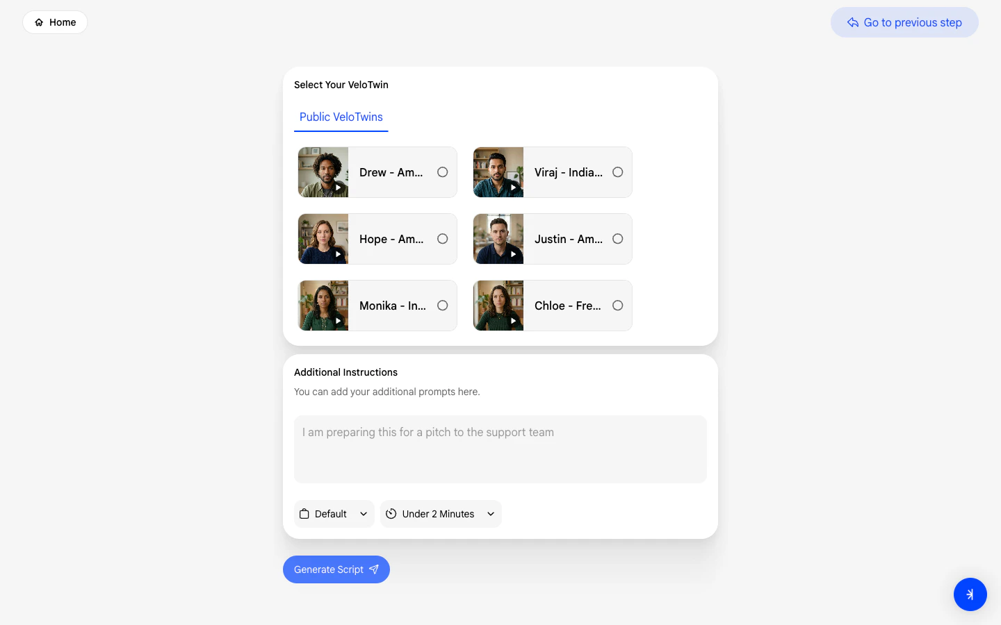 Select voice
