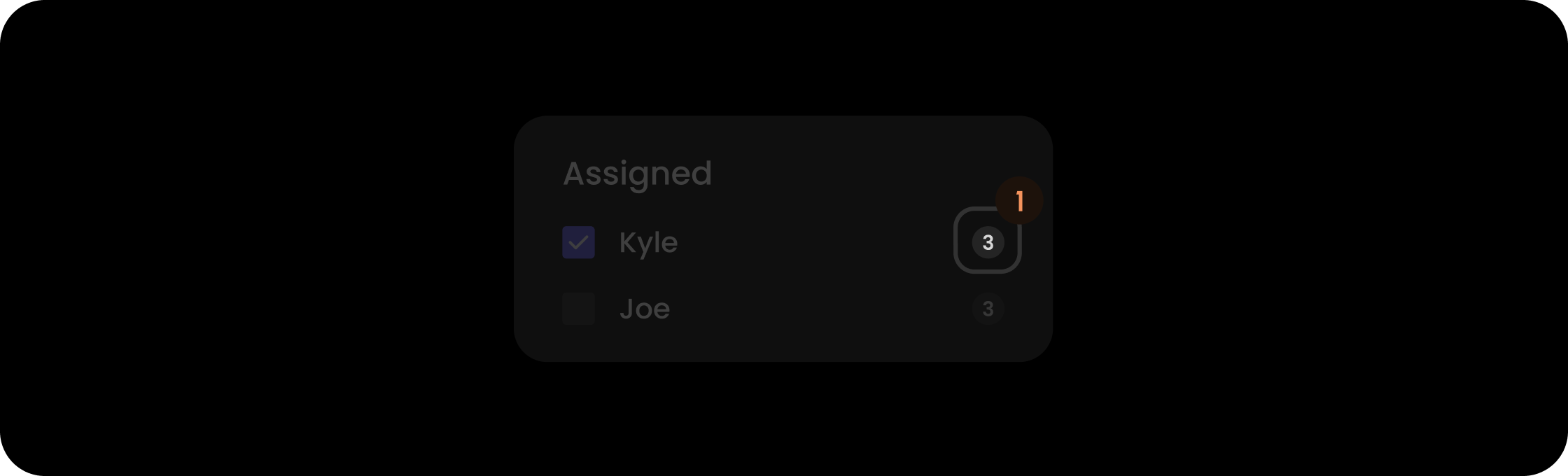 Count component within the assigned filter item