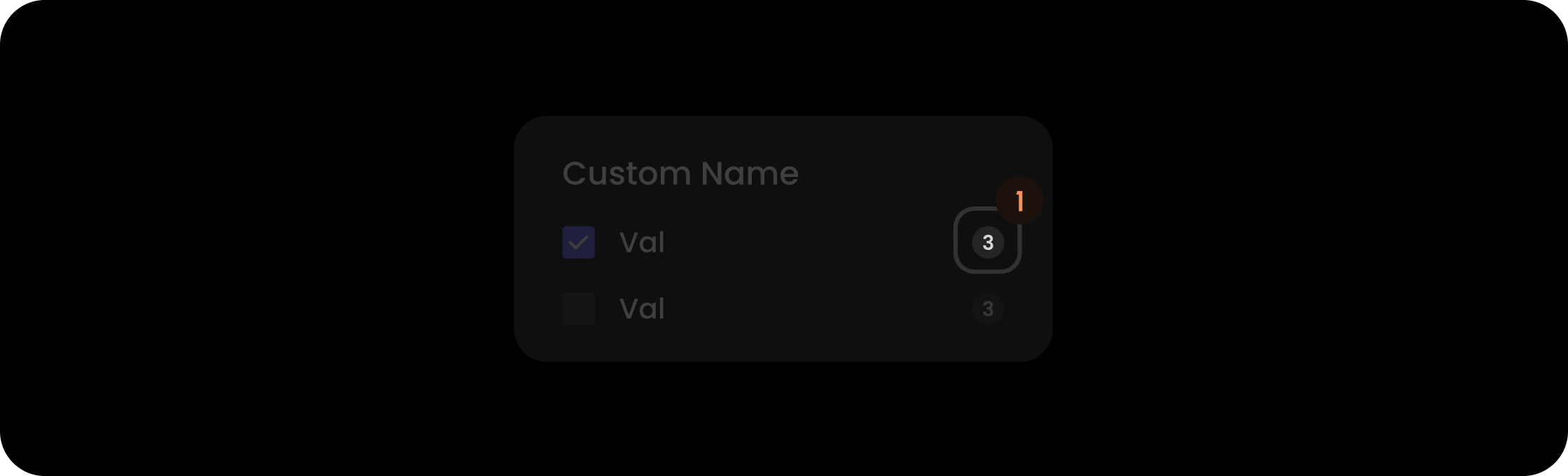 Count component within the custom filter item