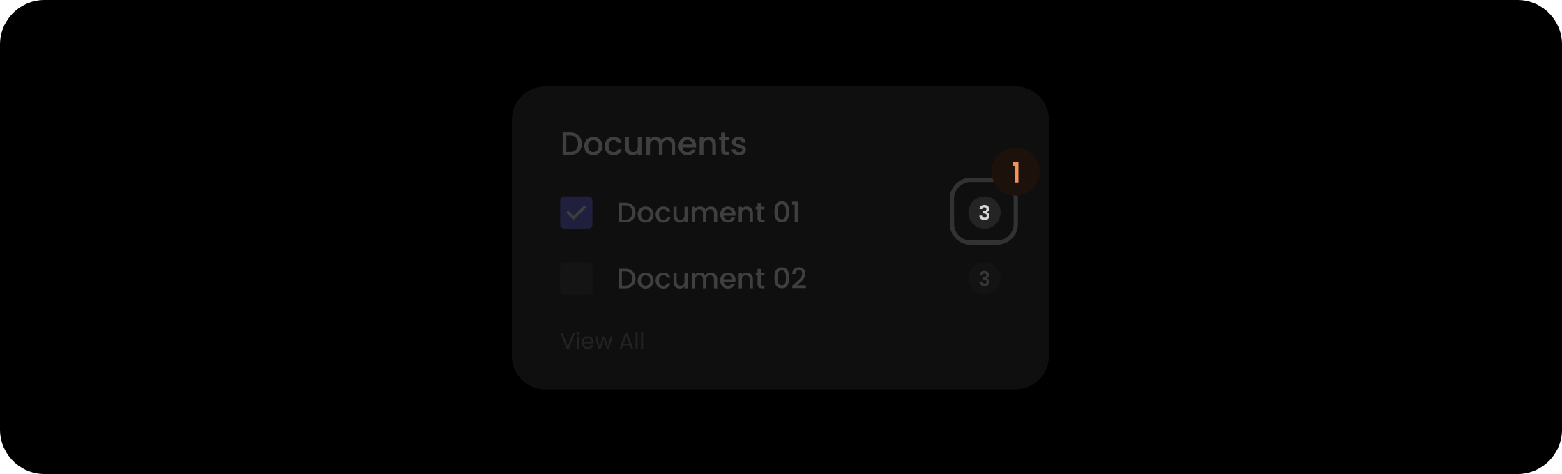 Count component within the document filter item