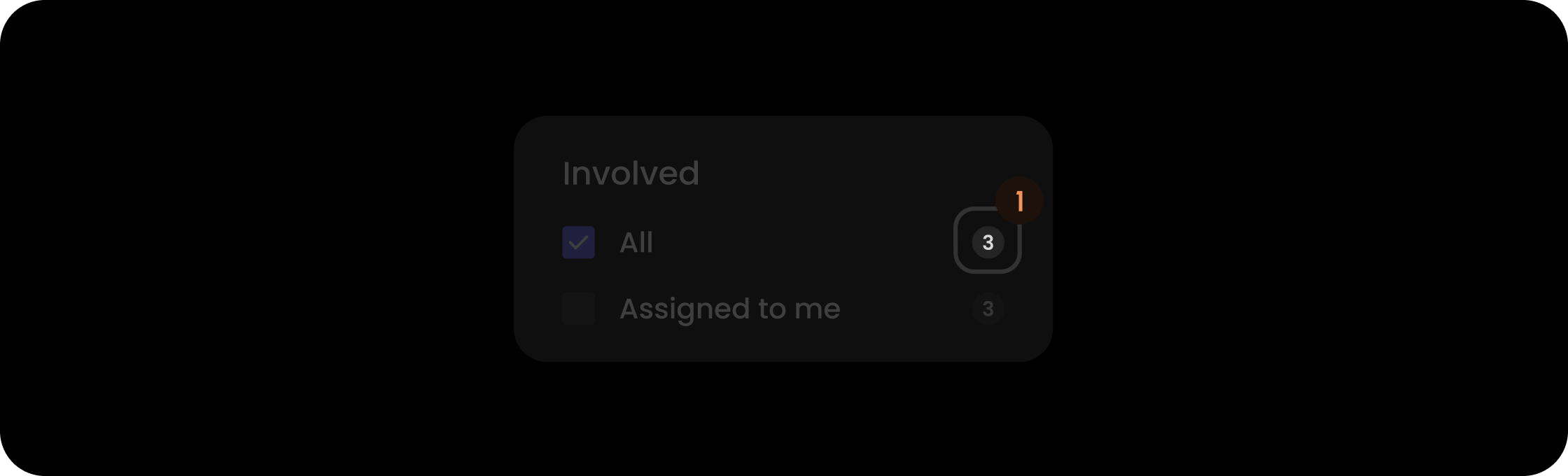 Count component within the involved filter item