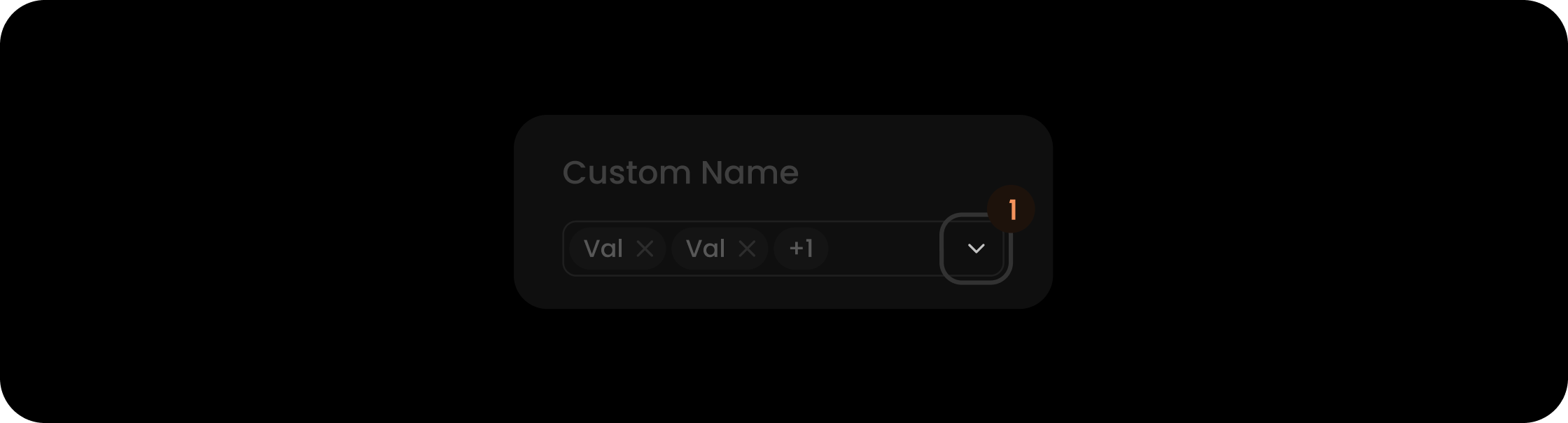Dropdown icon component within the custom filter search