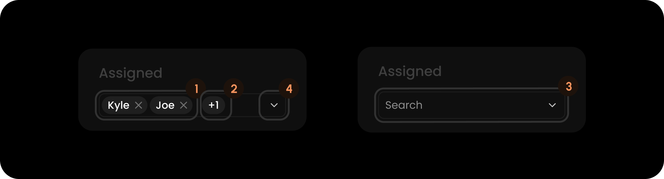 Search component within the assigned filter