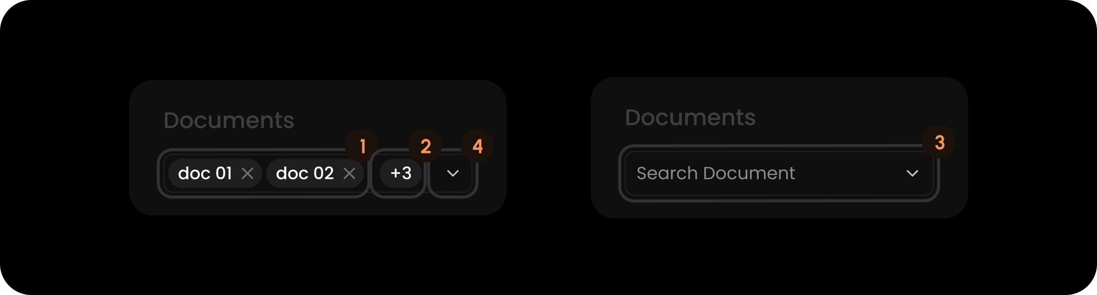 Search component within the document filter