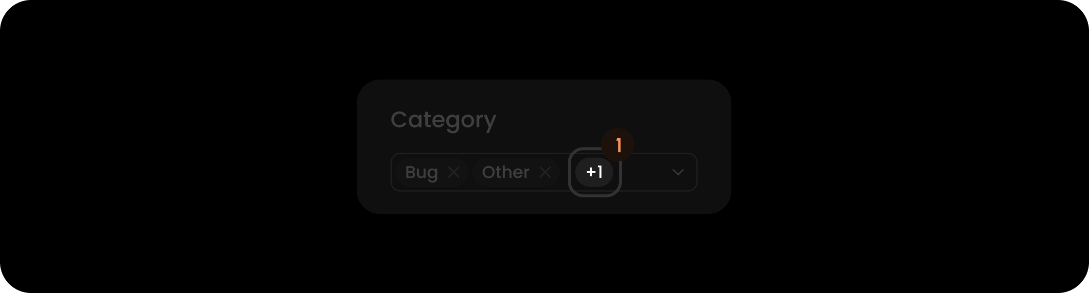 Hidden count component within the category filter search