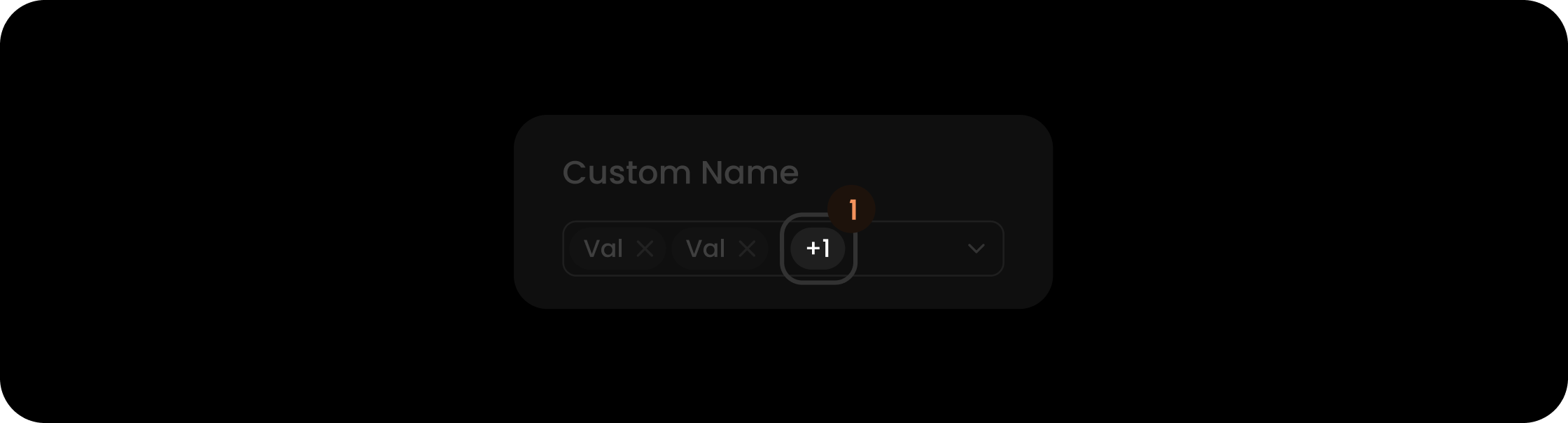 Hidden count component within the custom filter search