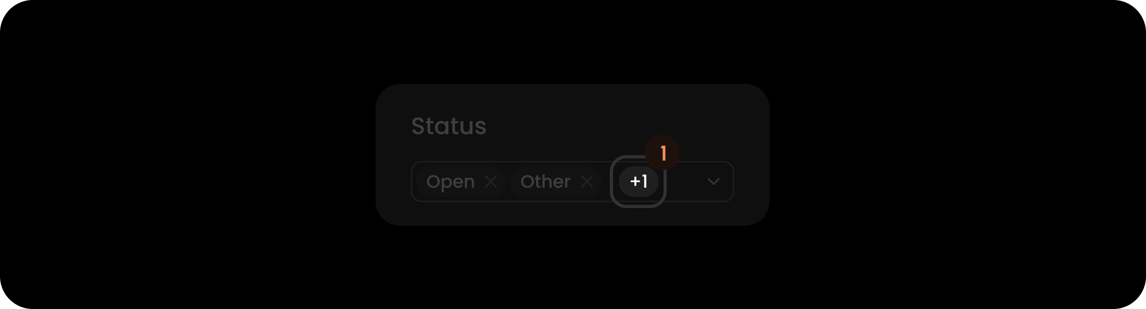 Hidden count component within the status filter search